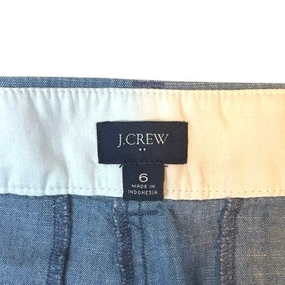 J.Crew Factory 5” Chambray Shorts Blue Medium Wash Size 6 Summer Casual - Picture 6 of 7